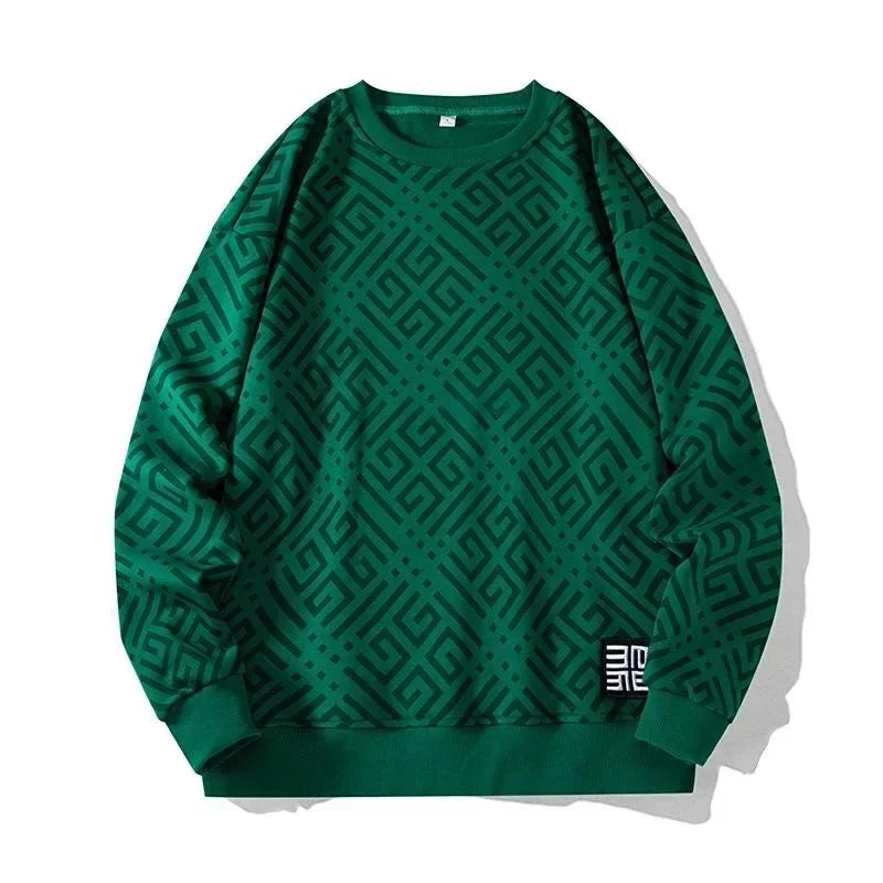 Printed Sweatshirt Men Plus Size Pullovers Oversized Sweater 7XL 8XL Man Tops Clothing
