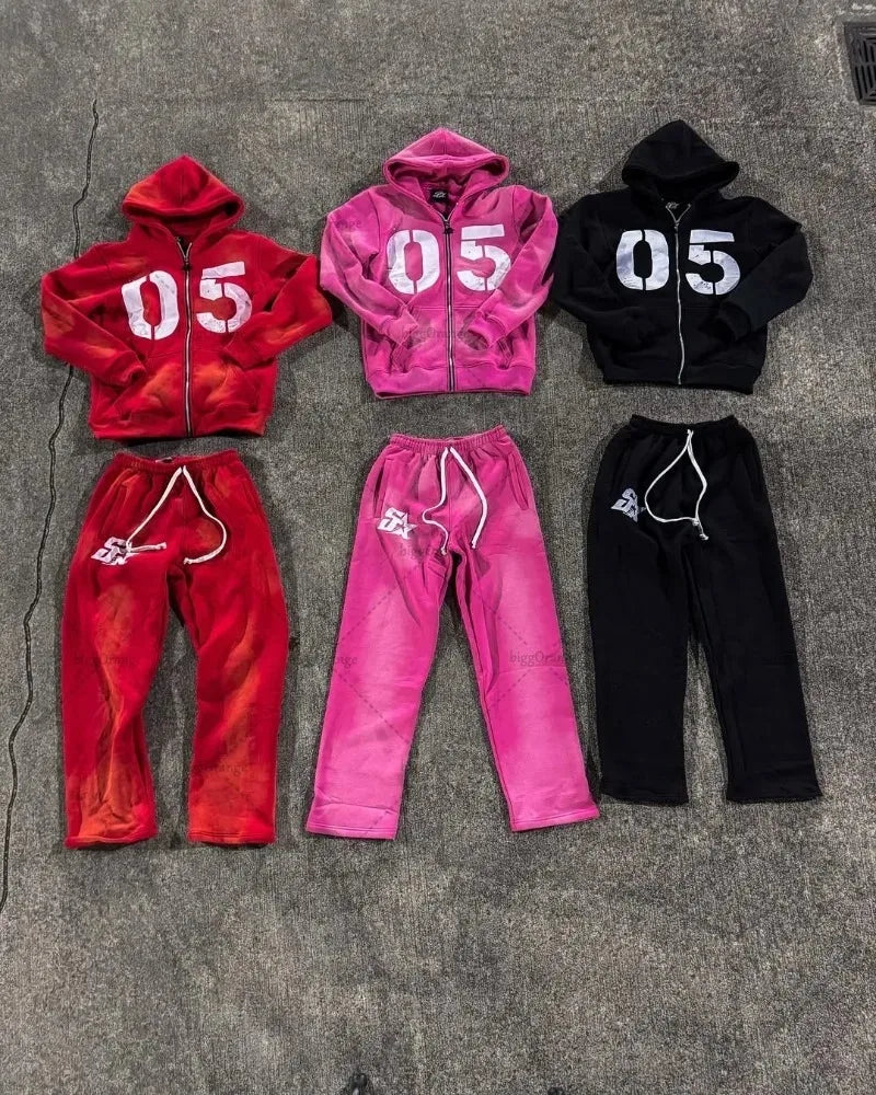 American High Street Fashion Oversized Sweatshirt Hip-Hop Unisex Suit