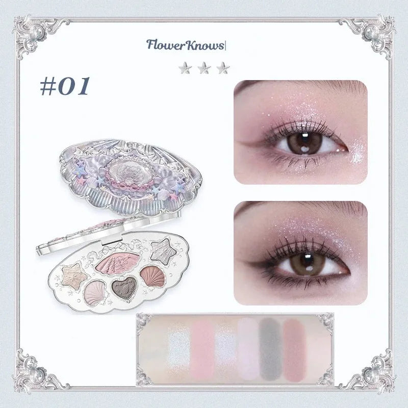 Flower Knows Swan Ballet Elegant Shimmer Eyeshadow Collection