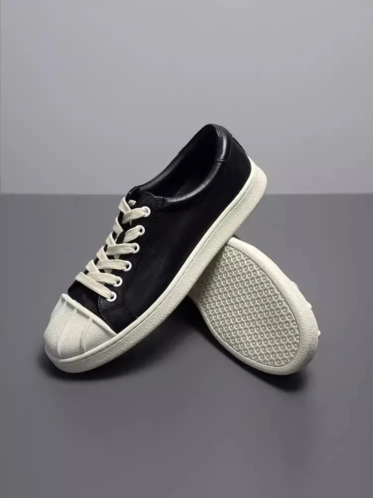 High Street Men Genuine Leather Handmade Vintage Flat Fashion Shoes