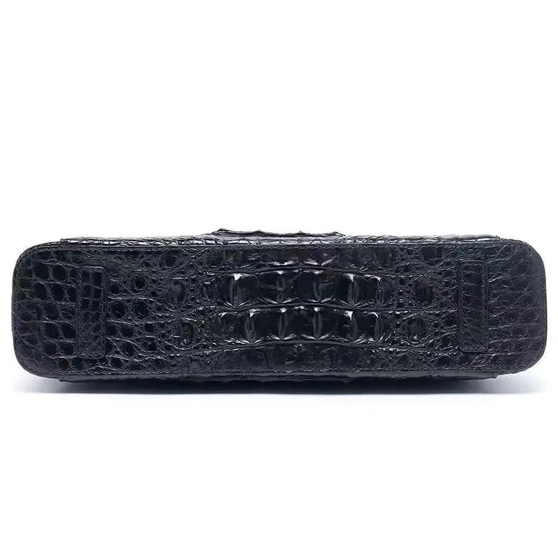 2025 Natural Crocodile Skin Men's Handbag, Shoulder Bag