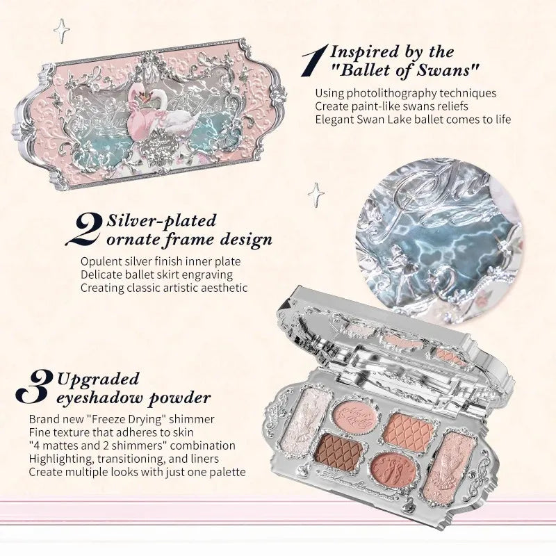 Flower Knows Swan Ballet Elegant Shimmer Eyeshadow Collection