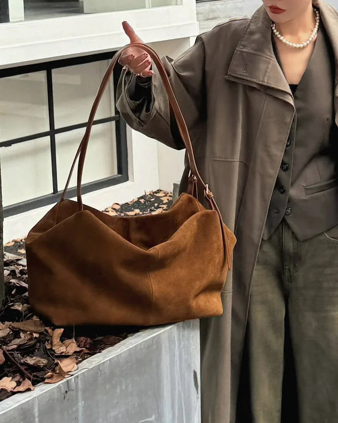 Women's Suede  Genuine Leather Shoulder Bag