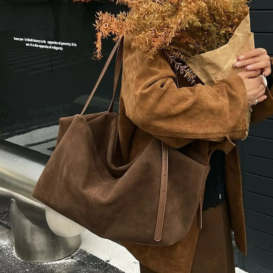 Women's Suede  Genuine Leather Shoulder Bag