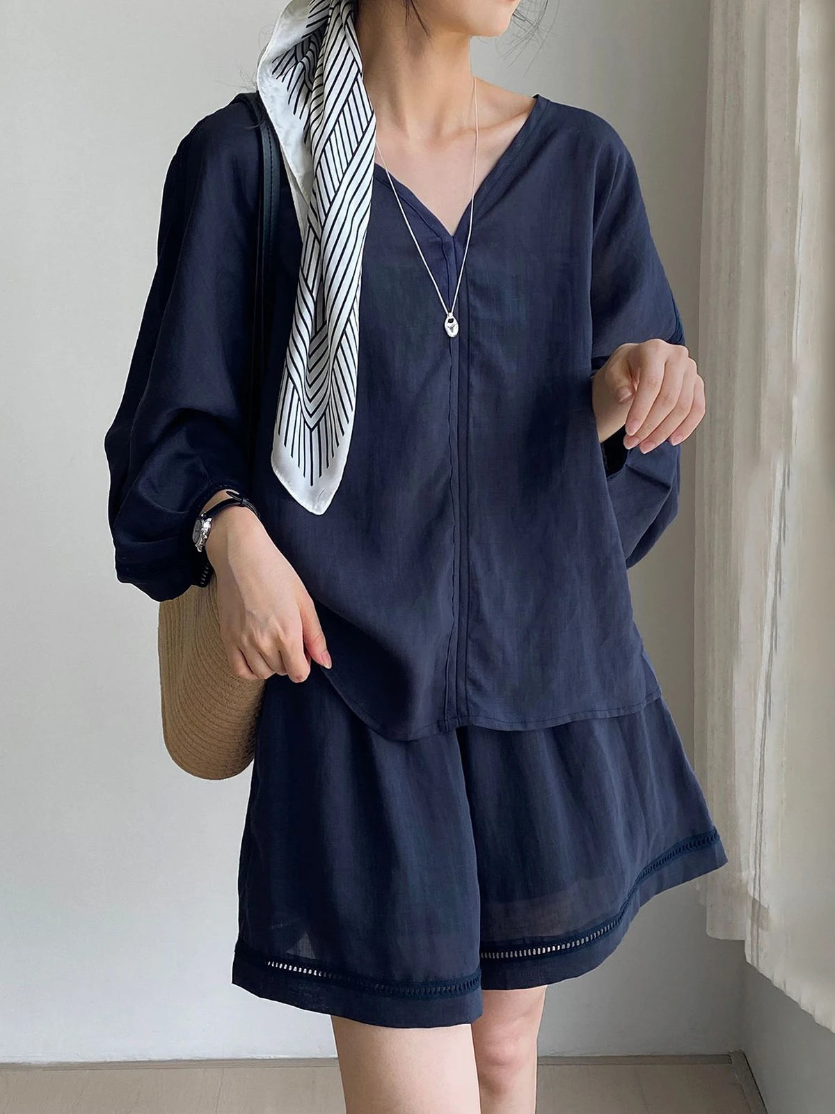 Purple Women's 2-Piece Wide Leg Shorts Suit 2025