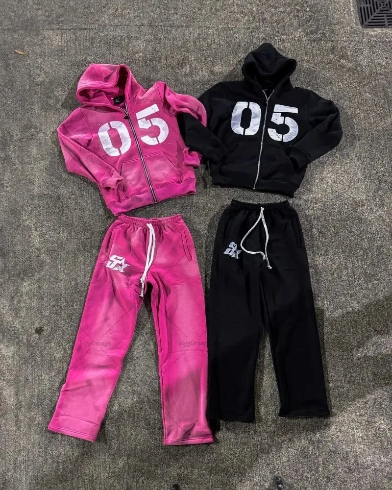 American High Street Fashion Oversized Sweatshirt Hip-Hop Unisex Suit