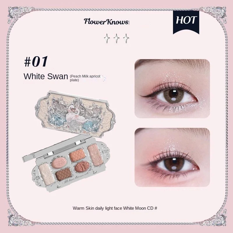 Flower Knows Swan Ballet Elegant Shimmer Eyeshadow Collection