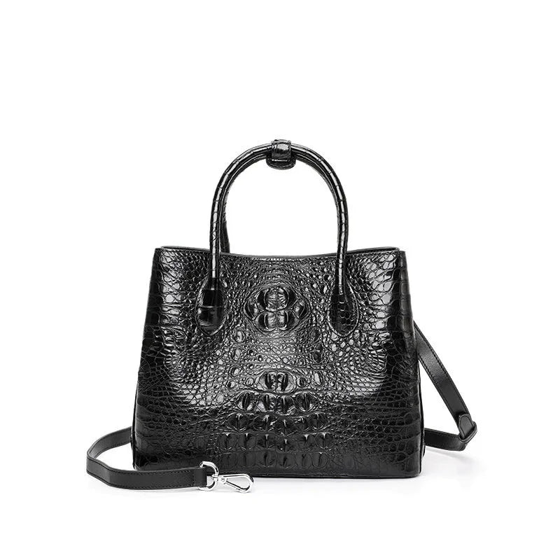 2025 Women Handbags Crocodile Skin Casual Zipper Tote Purse Large Capacity Real Leather Bags