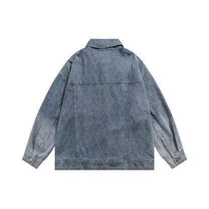 Wind Unique Design Unisex Loose Fit Retro Denim Jacket