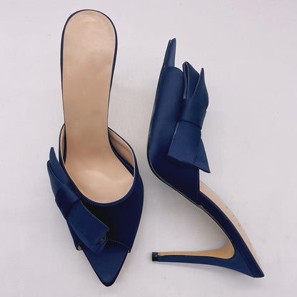 Elegant Pointed bow thin high heels sandals for 2025