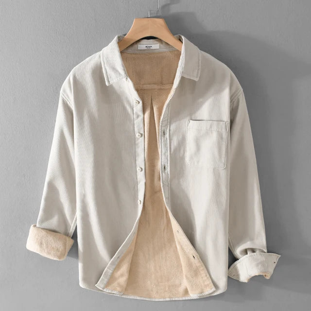 New Designer Italy Quality Brand Shirts For Men Fashion Cotton Corduroy Warm Long-sleeve Thickened Plus Size Top Clothes Camisa