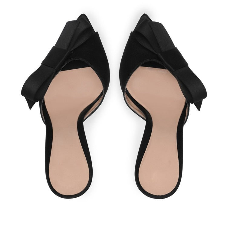 Elegant Pointed bow thin high heels sandals for 2025