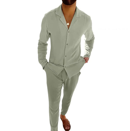 Men’s Fashionable Cardigan and Pants Two-piece Set 2025