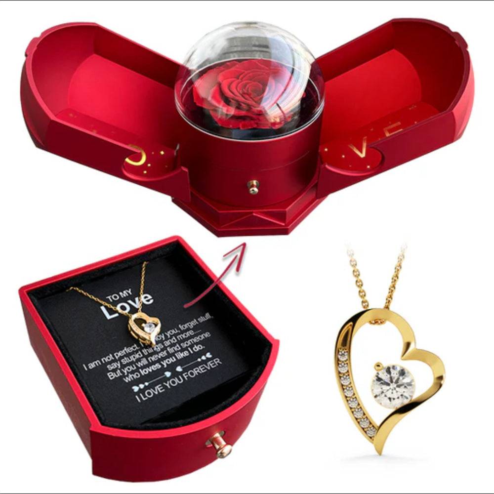 Double open rose gift box