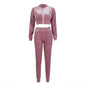 Women’s Velvet Sweatshirt & Pants Set—a premium 2-piece velour tracksuit