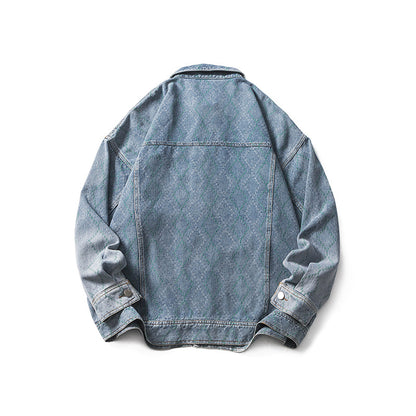 Wind Unique Design Unisex Loose Fit Retro Denim Jacket