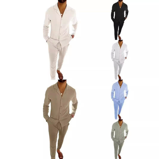 Men’s Fashionable Cardigan and Pants Two-piece Set 2025
