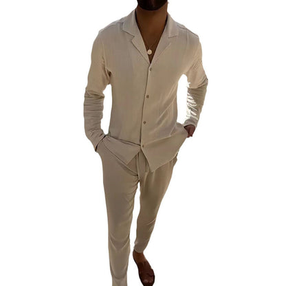 Men’s Fashionable Cardigan and Pants Two-piece Set 2025