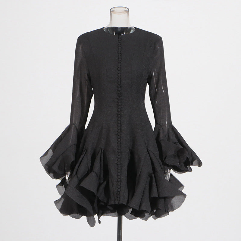 Round neck splicing