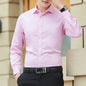 Men's Long Sleeved Slim Fit Solid Color Professional Business Dress Men's Suit Shirt