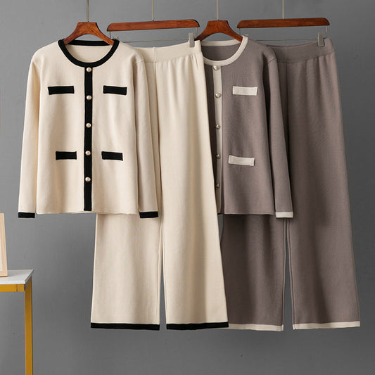 New Wide Leg Pants Slimming Two-Piece Set 2025