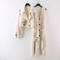 Fashion Knitted 2-Piece Set for Women Coat Straight Belt Dresses