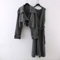 Fashion Knitted 2-Piece Set for Women Coat Straight Belt Dresses
