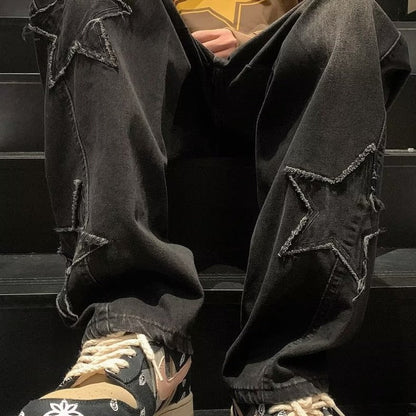 Straight denim trousers