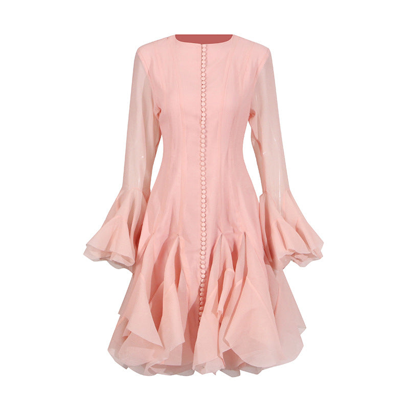 Round neck splicing