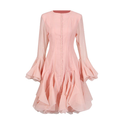 Round neck splicing