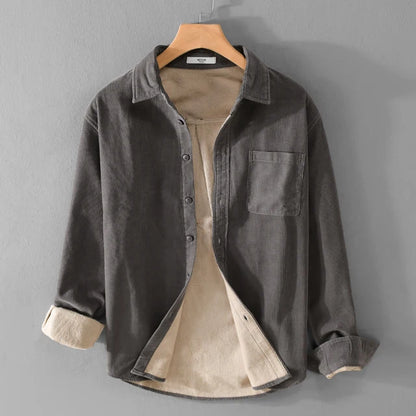 New Designer Italy Quality Brand Shirts For Men Fashion Cotton Corduroy Warm Long-sleeve Thickened Plus Size Top Clothes Camisa