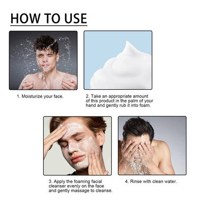 Men's Daily Facial Cleanser Deeply Cleans,Tightens Skin Pores,Moisturizes  and Brightens