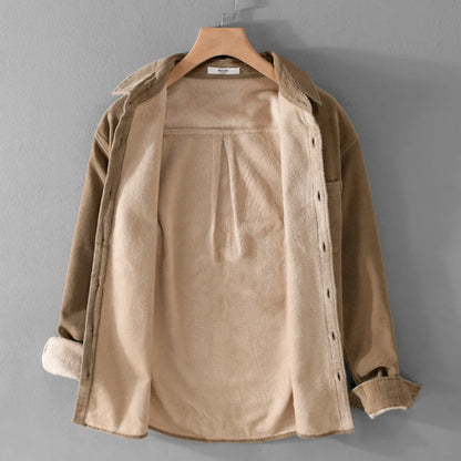 New Designer Italy Quality Brand Shirts For Men Fashion Cotton Corduroy Warm Long-sleeve Thickened Plus Size Top Clothes Camisa