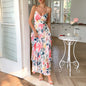 Elegant style suspender printed thousand layer skirt dress