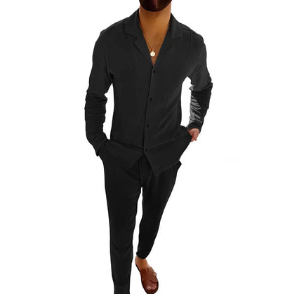 Men’s Fashionable Cardigan and Pants Two-piece Set 2025