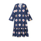 Autumn New Fashion Flower Series V-neck Long Sleeved Dress