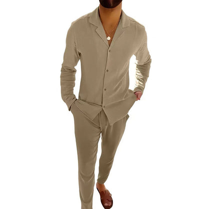 Men’s Fashionable Cardigan and Pants Two-piece Set 2025