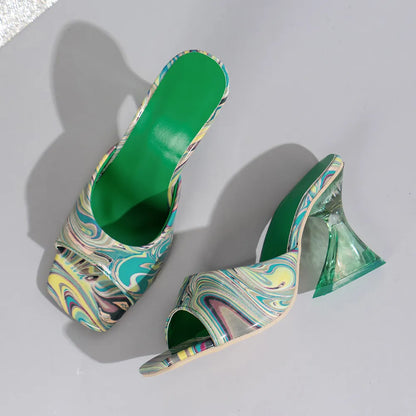 Elegant Open-Toe Women’s Mid Heels Shoes