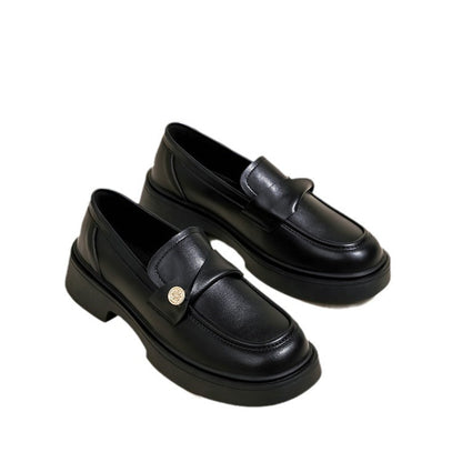Spring new coarse order shoes with thick soles and small leather shoes for one foot pedaling