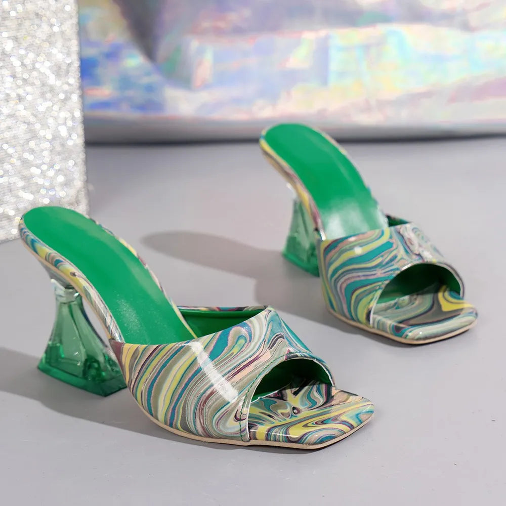 Elegant Open-Toe Women’s Mid Heels Shoes