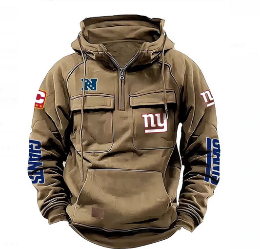 Men's Hooded Sweatshirt Retro Multi Pocket Jacket
