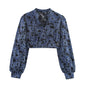 Long-Sleeve Fashion Loose Casual Design Sense Minimalist Bubble Sleeve Shirt Top