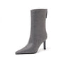 Women's Glamorous Rhinestone-embellished high heel Booties - Fall’s Hottest Statement Boot!