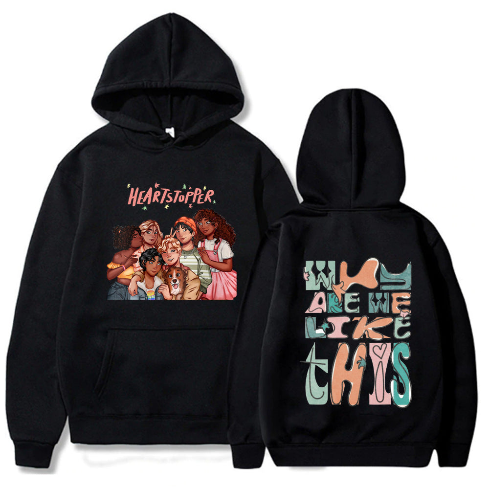 Women's Unisex Hoodie Heartstopper Nick and Charlie Love Lesson Sweatshirt