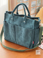 Autumn Winter Multi-Pocket Corduroy Tote Bag