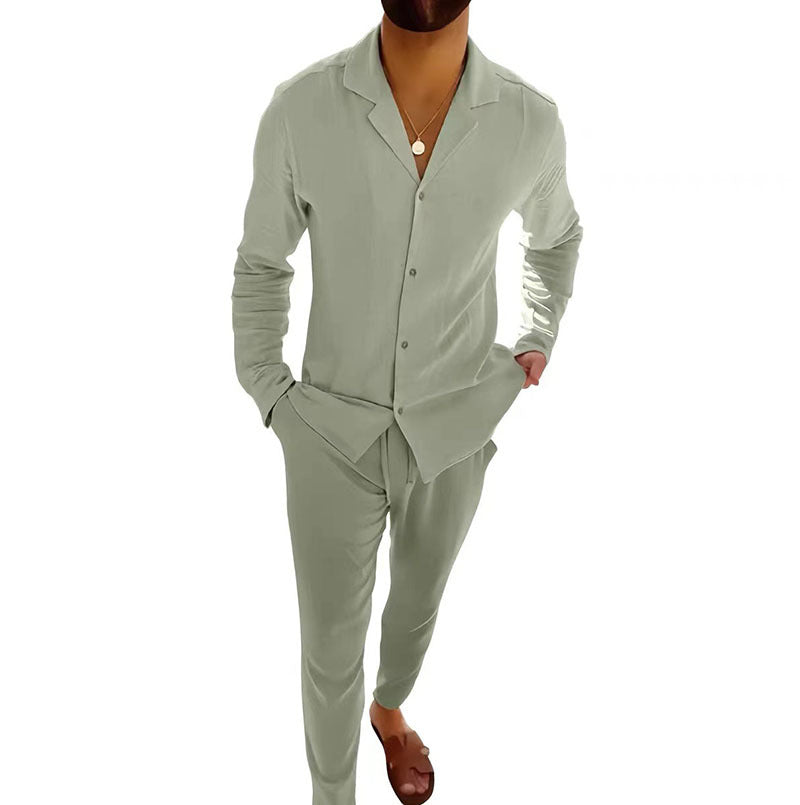 Men’s Fashionable Cardigan and Pants Two-piece Set 2025
