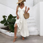 Solid color comfortable vacation style dress for women