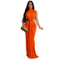 European and American Dress Solid Color Sexy Side Split Sleeveless Fashion Dress