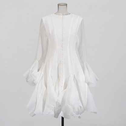 Round neck splicing