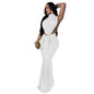 European and American Dress Solid Color Sexy Side Split Sleeveless Fashion Dress